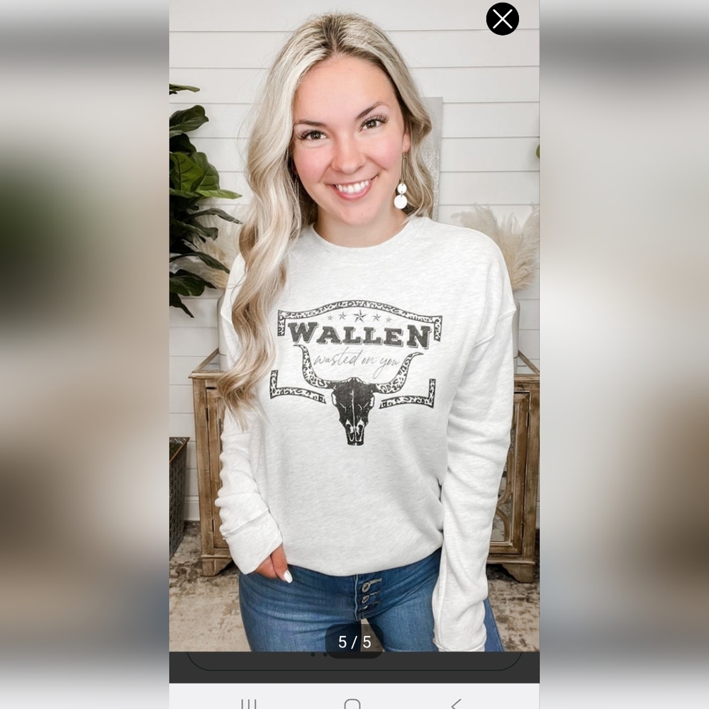Oat Collective MORGAN WALLEN Gray Crewneck Sweatshirt